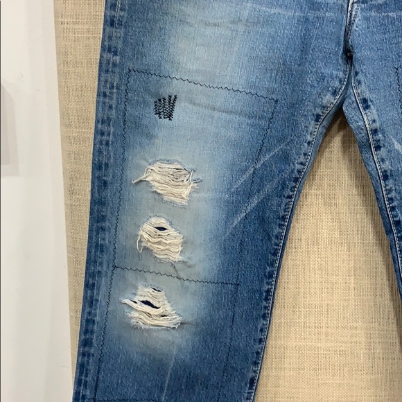 BLUE BLUE Japan rare patch-distressed jeans - Picture 2 of 16
